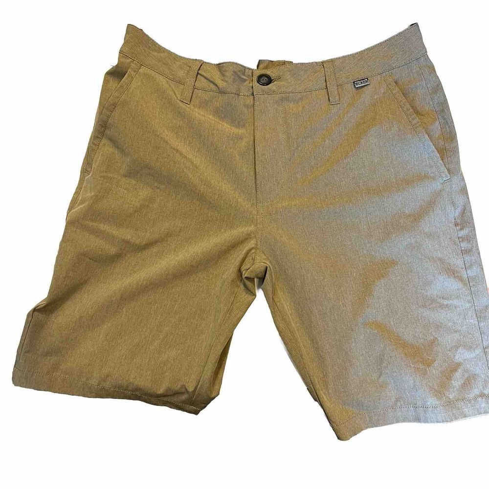 Nitrous Black Mens 31 Khaki Beige Stretch Hybrid Golf Swim Board Chino Shorts‎